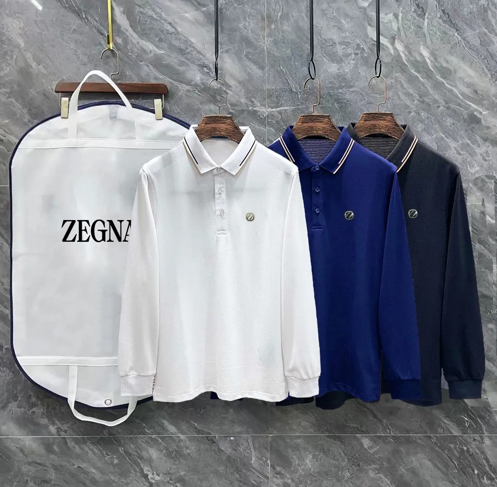 Zegna 24SS Classic Polo 。 T . . ! Piquet , “ ”。 . , , logo ， ， ， ， ， ， 。 Black/White/ Size：M~3XL